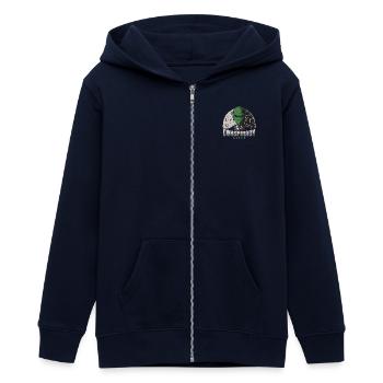 Alien Conspiracy Theory Design - Teenager Organic Kapuzenjacke Mini Cultivator von Stanley/Stella - Navy - Vorne - AI Model Teenager Male light (155cm)