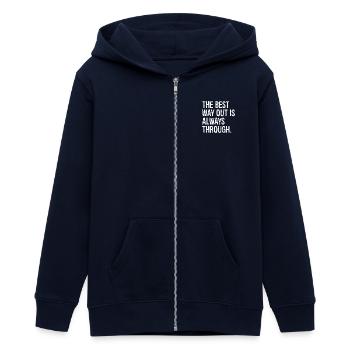La meilleure issue est toujours de passer - Veste à capuche ado bio Stanley/Stella - marine - Devant - AI Model Teenager Male light (155cm)