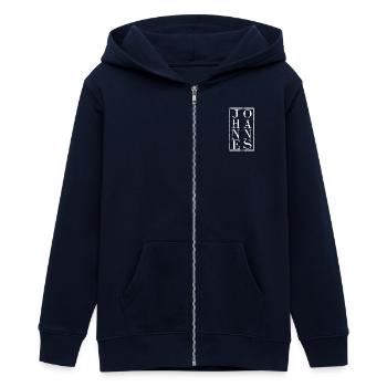 Johannes - Veste à capuche ado bio Stanley/Stella - marine - Devant - AI Model Teenager Male light (155cm)