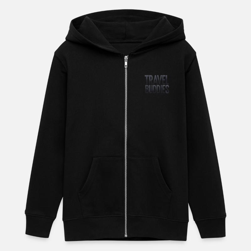 Travel Buddies – Design minimaliste - Veste à capuche ado bio Stanley/Stella - noir