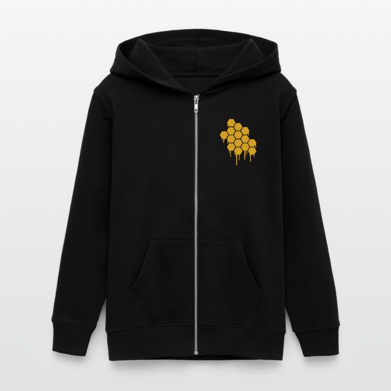 Honeycombs Pattern Teens Organic Zip-up Hoodie by Stanley/Stella