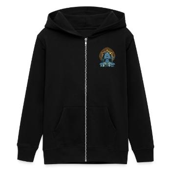Adiyogi, Yoga, Motif de yoga, Boho Yoga Om-Mandala - Veste à capuche ado bio Stanley/Stella - noir - Devant - AI Model Teenager Male light (155cm)