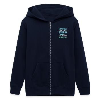 Emergency Nurse - Teens Organic Zip-up Hoodie by Stanley/Stella - navy - Front - AI Model Teenager Male light (155cm)