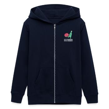 Lebensmittel Ernährung Nahrungsmittel - Teenager Organic Kapuzenjacke Mini Cultivator von Stanley/Stella - Navy - Vorne - AI Model Teenager Male light (155cm)