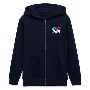 Rave Dad Techno House Electro Festival Hardstyle - Veste à capuche ado bio Stanley/Stella - marine - Devant - AI Model Teenager Male light (155cm)