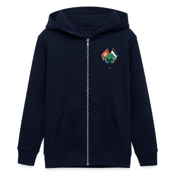 Hannover - Flagge zeigen - Teenager Organic Kapuzenjacke Mini Cultivator von Stanley/Stella - Navy - Vorne - AI Model Teenager Male light (155cm)