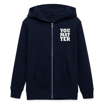 You matter - Teenager Organic Kapuzenjacke Mini Cultivator von Stanley/Stella - Navy - Vorne - AI Model Teenager Male light (155cm)