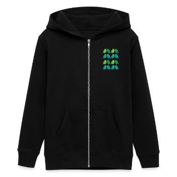 wellensittich gruppe - Teenager Organic Kapuzenjacke Mini Cultivator von Stanley/Stella - Schwarz - Vorne - AI Model Teenager Male light (155cm)