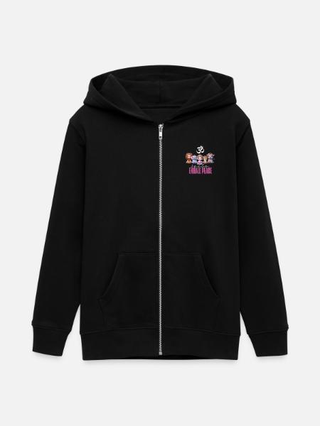 Meditation Squad - Teens Organic Zip-up Hoodie by Stanley/Stella - black