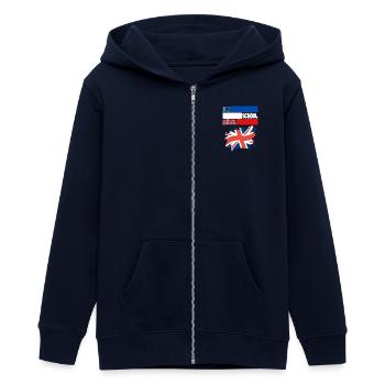 MOTARD DE LA VIEILLE ÉCOLE ROYAUME-UNI - Veste à capuche ado bio Stanley/Stella - marine - Devant - AI Model Teenager Male light (155cm)