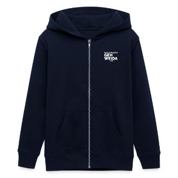 Hallo Werner 2 - Teenager Organic Kapuzenjacke Mini Cultivator von Stanley/Stella - Navy - Vorne - AI Model Teenager Male light (155cm)