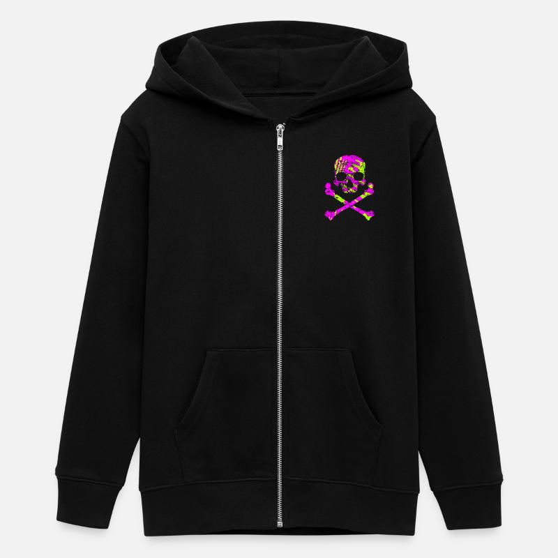 Crâne avec os - Veste à capuche ado bio Stanley/Stella - noir