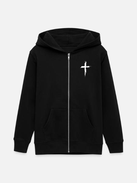 Christen Kreuz - Teenager Organic Kapuzenjacke Mini Cultivator von Stanley/Stella - Schwarz