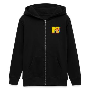 MTV Logo Als Stick-Design - Teenager Organic Kapuzenjacke Mini Cultivator von Stanley/Stella - Schwarz - Vorne - AI Model Teenager Male light (155cm)