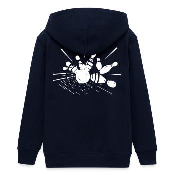 Bowling - Kegel - Teenager Organic Kapuzenjacke Mini Cultivator von Stanley/Stella - Navy - Hinten - AI Model Teenager Male light (155cm)