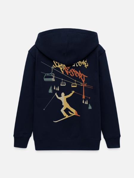 Skiurlaub ich komme ! - Teenager Organic Kapuzenjacke Mini Cultivator von Stanley/Stella - Navy