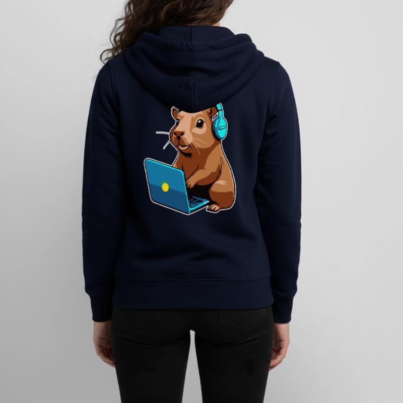 Capybara Programmeur Codeur Ordinateur Veste à capuche ado bio Stanley/Stella