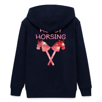 HOBBY HORSING PFERDE - Teenager Organic Kapuzenjacke Mini Cultivator von Stanley/Stella - Navy - Hinten - AI Model Teenager Male light (155cm)