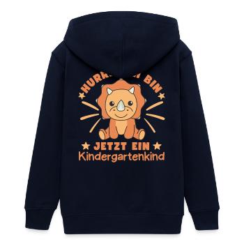 Hurra Ich Bin Jetzt Ein Kindergartenkind - Teenager Organic Kapuzenjacke Mini Cultivator von Stanley/Stella - Navy - Hinten - AI Model Teenager Male light (155cm)