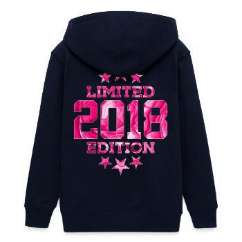 LIMITED EDITION 2018 8. GEBURTSTAG - Teenager Organic Kapuzenjacke Mini Cultivator von Stanley/Stella - Navy - Hinten - AI Model Teenager Male light (155cm)