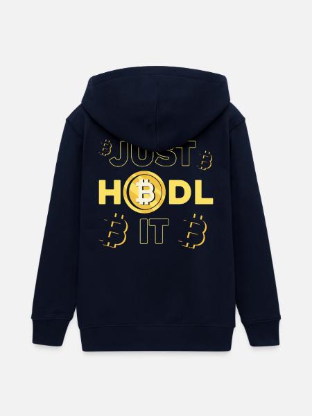 Just Hodl It Bitcoin Design - Teenager Organic Kapuzenjacke Mini Cultivator von Stanley/Stella - Navy