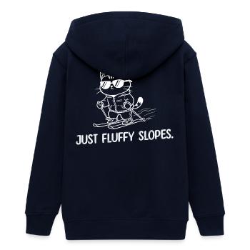 Just Fluffy Slopes - Ski Humor - Teenager Organic Kapuzenjacke Mini Cultivator von Stanley/Stella - Navy - Hinten - AI Model Teenager Male light (155cm)