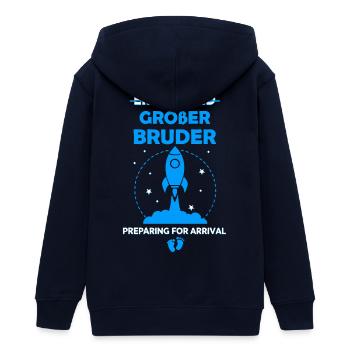 Großer Bruder 2026 Rakete - Teenager Organic Kapuzenjacke Mini Cultivator von Stanley/Stella - Navy - Hinten - AI Model Teenager Male light (155cm)