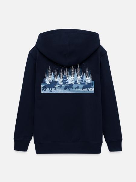 Winterlandschaft 2 mit Tölt - Teenager Organic Kapuzenjacke Mini Cultivator von Stanley/Stella - Navy