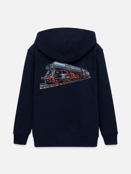 Dampflok im Retro-Look 01 519 - Teenager Organic Kapuzenjacke Mini Cultivator von Stanley/Stella - Navy