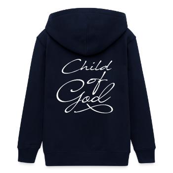 Kind Gottes in weiß - Teenager Organic Kapuzenjacke Mini Cultivator von Stanley/Stella - Navy - Hinten - AI Model Teenager Male light (155cm)