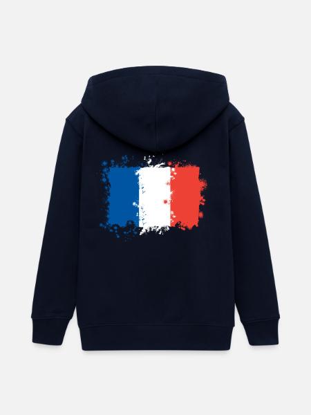 Frankreich flagge - Teenager Organic Kapuzenjacke Mini Cultivator von Stanley/Stella - Navy