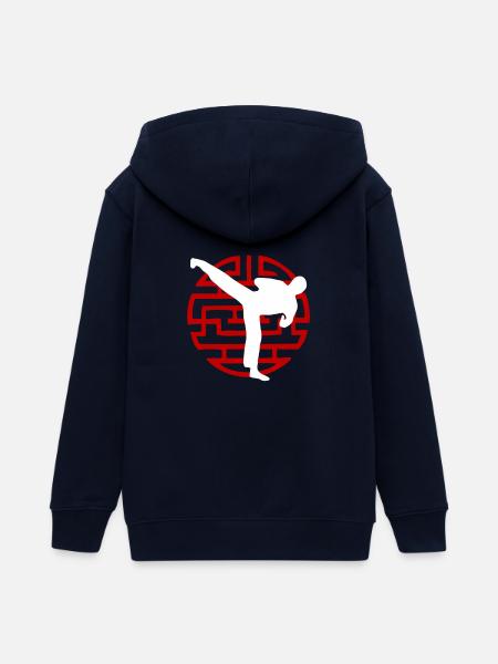Karate Sidekick - Teenager Organic Kapuzenjacke Mini Cultivator von Stanley/Stella - Navy