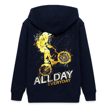 BMX Fahrer - BMX fahren - Bmx Bike - Bmx Fahrrad - Teenager Organic Kapuzenjacke Mini Cultivator von Stanley/Stella - Navy - Hinten - AI Model Teenager Male light (155cm)