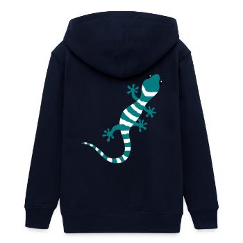 Gecko Salamander Eidechse Reptil Klettern Geschenk - Teenager Organic Kapuzenjacke Mini Cultivator von Stanley/Stella - Navy - Hinten - AI Model Teenager Male light (155cm)