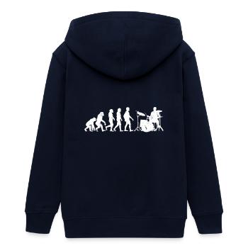 Drummer evolution schlagzeug geschenk schlagzeuger - Teenager Organic Kapuzenjacke Mini Cultivator von Stanley/Stella - Navy - Hinten - AI Model Teenager Male light (155cm)