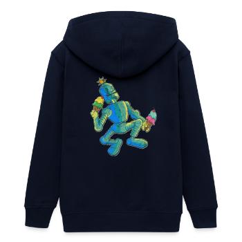 Roboter Eis Kinder Shirt - Teenager Organic Kapuzenjacke Mini Cultivator von Stanley/Stella - Navy - Hinten - AI Model Teenager Male light (155cm)