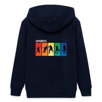 Sport Fan - Teenager Organic Kapuzenjacke Mini Cultivator von Stanley/Stella - Navy - Hinten - AI Model Teenager Male light (155cm)