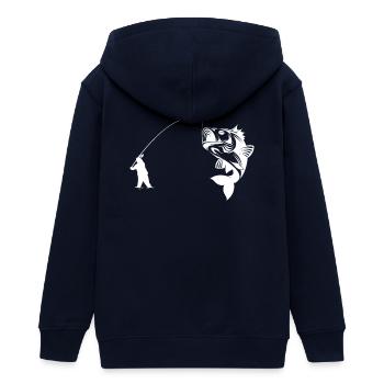 Angeln - Fischen - Angler - Fischer - Fischerei - Teenager Organic Kapuzenjacke Mini Cultivator von Stanley/Stella - Navy - Hinten - AI Model Teenager Male light (155cm)