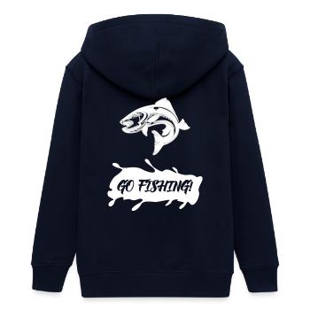 Angeln - Fischen - Angler - Fischer - Fischerei - Teenager Organic Kapuzenjacke Mini Cultivator von Stanley/Stella - Navy - Hinten - AI Model Teenager Male light (155cm)