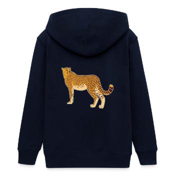 Gepard Wildlife Safari Leopard comic Geschenkidee - Teenager Organic Kapuzenjacke Mini Cultivator von Stanley/Stella - Navy - Hinten - AI Model Teenager Male light (155cm)