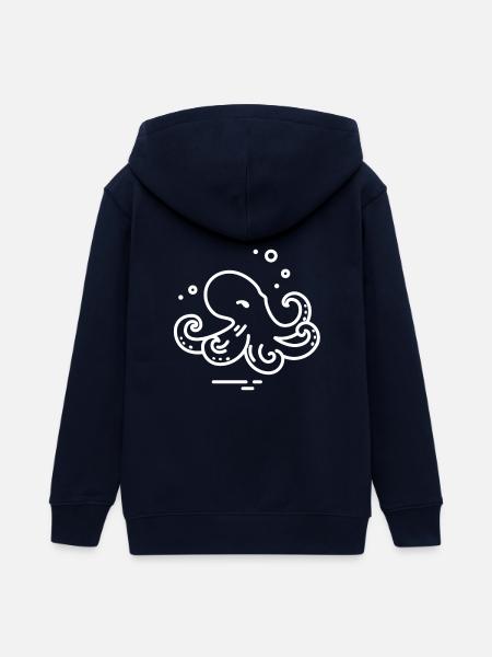 Oktopus - Teenager Organic Kapuzenjacke Mini Cultivator von Stanley/Stella - Navy
