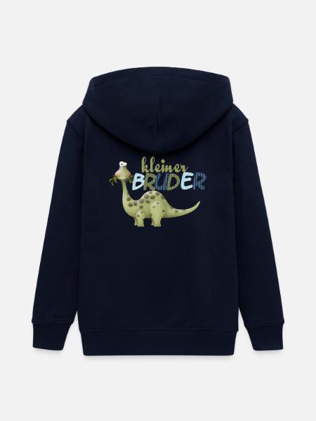 kleiner Bruder Dinosaurier - Teenager Organic Kapuzenjacke Mini Cultivator von Stanley/Stella - Navy