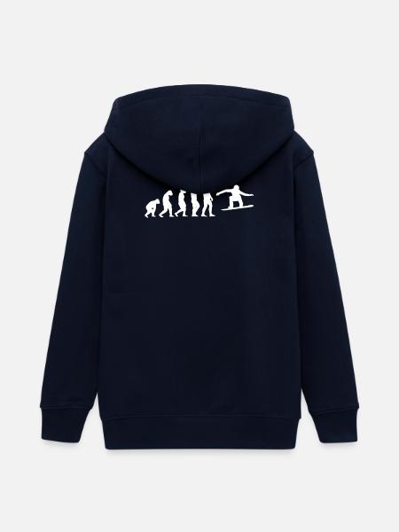 Snowboard Evolution Geschenk - Teenager Organic Kapuzenjacke Mini Cultivator von Stanley/Stella - Navy