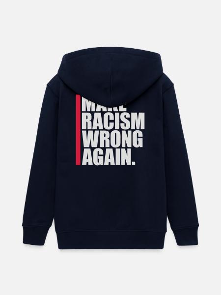 make racism wrong again - Teenager Organic Kapuzenjacke Mini Cultivator von Stanley/Stella - Navy
