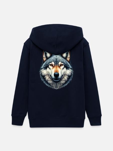 Wolf - Teenager Organic Kapuzenjacke Mini Cultivator von Stanley/Stella - Navy