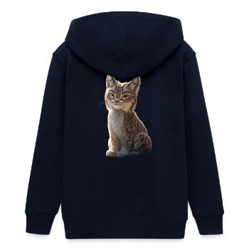 Luchs Lynx Wildkatze Raubkatzen Katzen Süße Luchse - Teenager Organic Kapuzenjacke Mini Cultivator von Stanley/Stella - Navy - Hinten - AI Model Teenager Male light (155cm)
