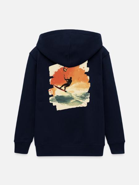 Kitesurfer - Teenager Organic Kapuzenjacke Mini Cultivator von Stanley/Stella - Navy