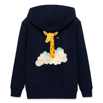 Douce girafe au-dessus des nuages – Motif onirique - Veste à capuche ado bio Stanley/Stella - marine - Dos - AI Model Teenager Male light (155cm)