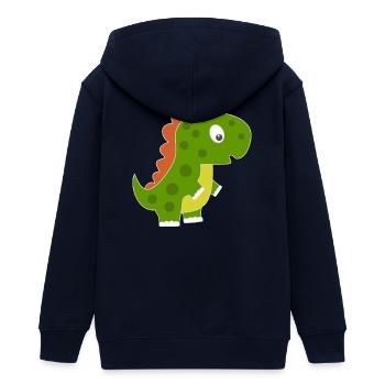 Verspielter Dino mit buntem Rücken - Teenager Organic Kapuzenjacke Mini Cultivator von Stanley/Stella - Navy - Hinten - AI Model Teenager Male light (155cm)