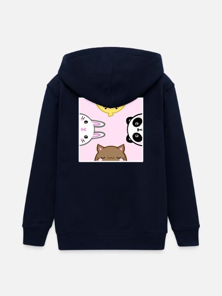 Kawaii Tierfreunde auf Rosa - Teenager Organic Kapuzenjacke Mini Cultivator von Stanley/Stella - Navy